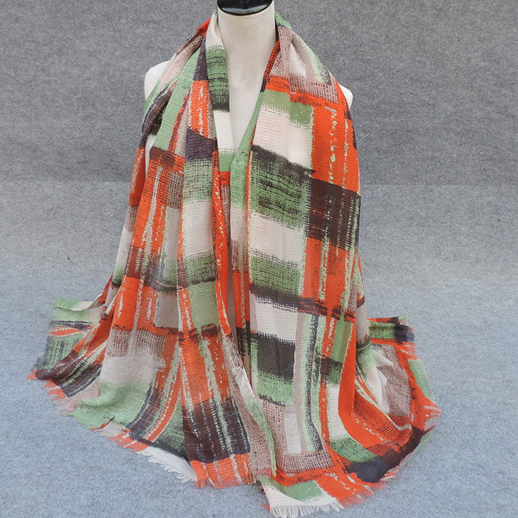 Plaid silk scarves