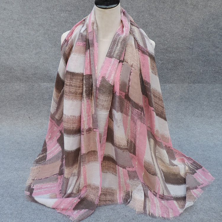 Plaid silk scarves