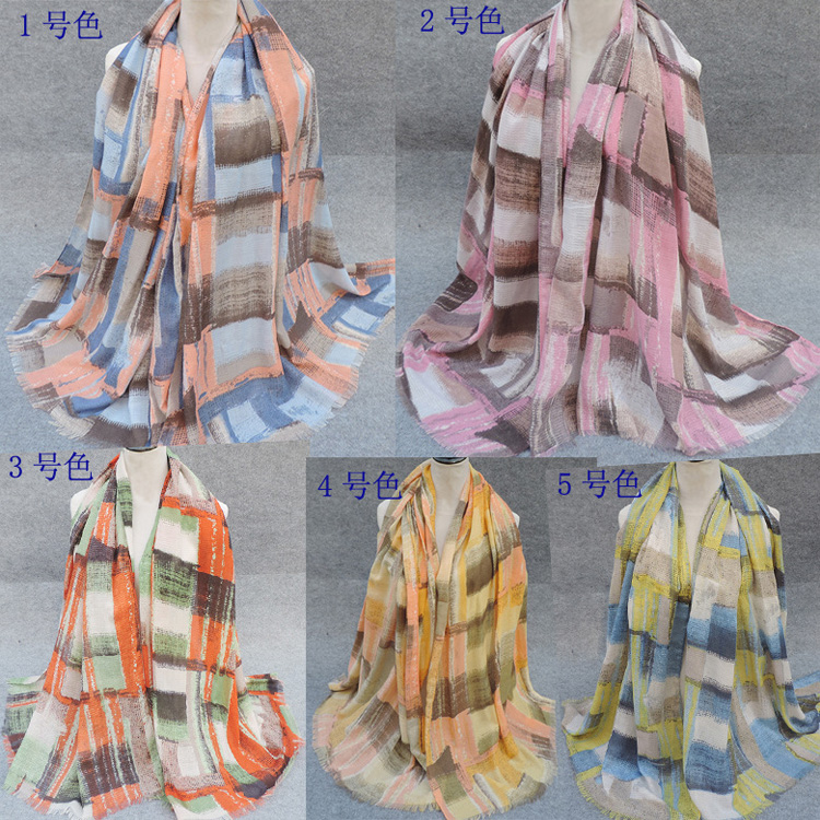Plaid silk scarves