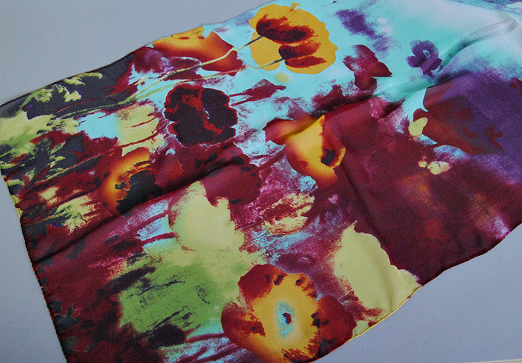 Ink print chiffon scarf