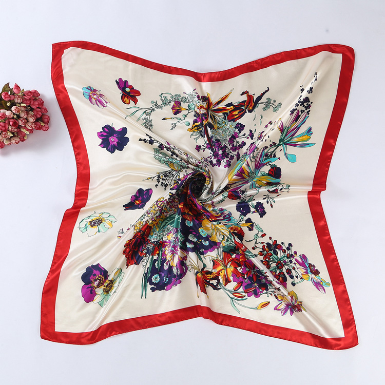 Square satin scarf
