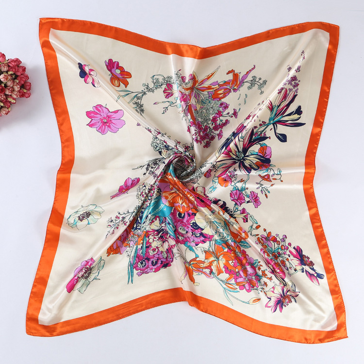 Square satin scarf