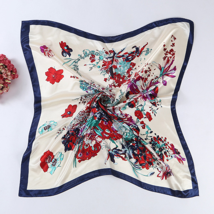 Square satin scarf