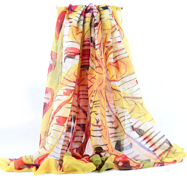 Geometric viscose scarf