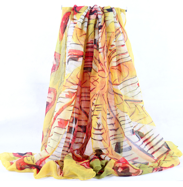 Geometric viscose scarf