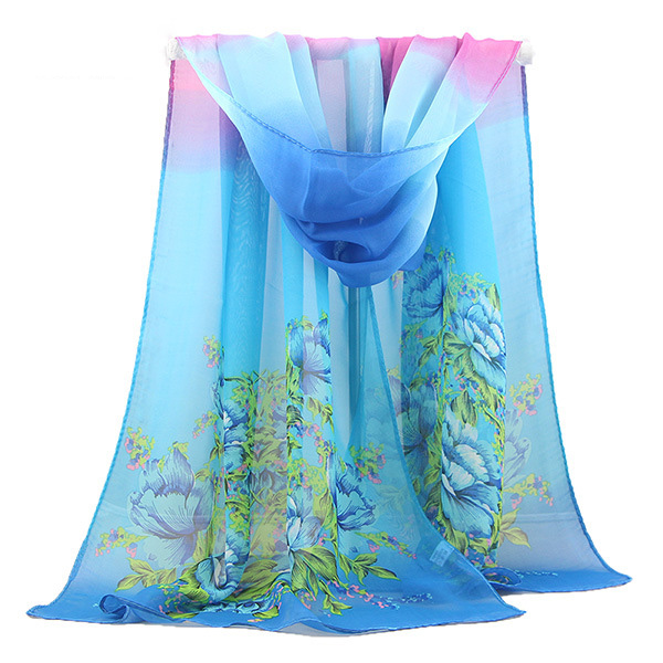 Peony silk scarf
