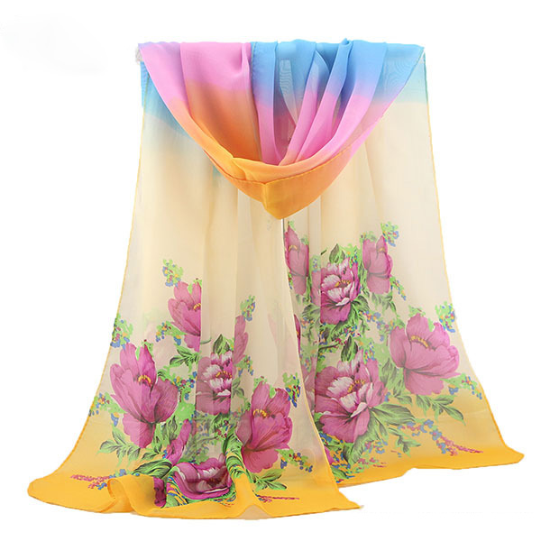 Peony silk scarf