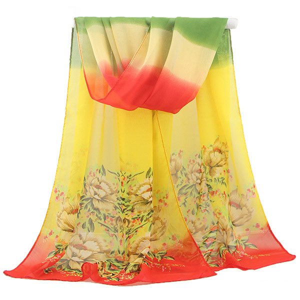 Peony silk scarf