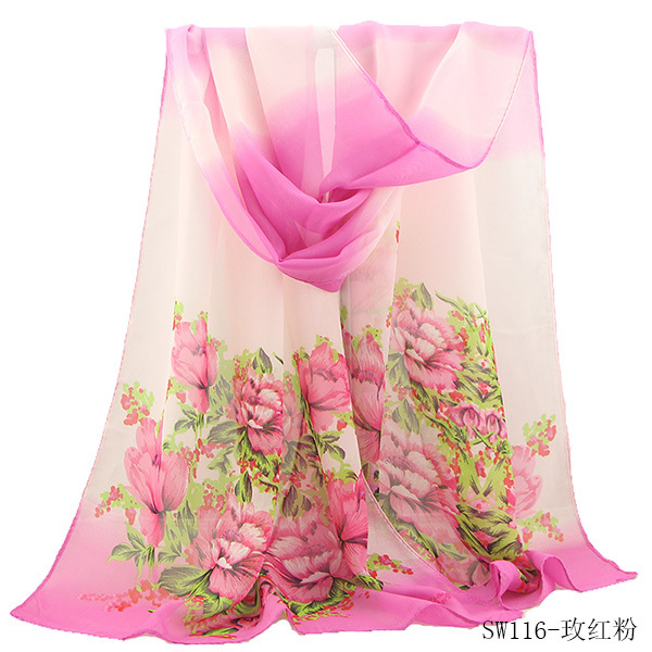 Peony silk scarf