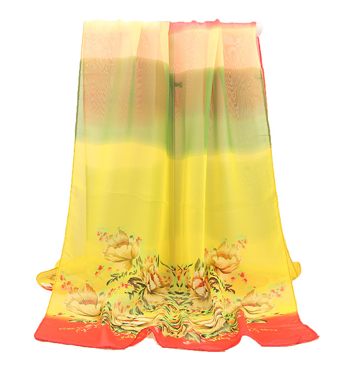 Peony silk scarf
