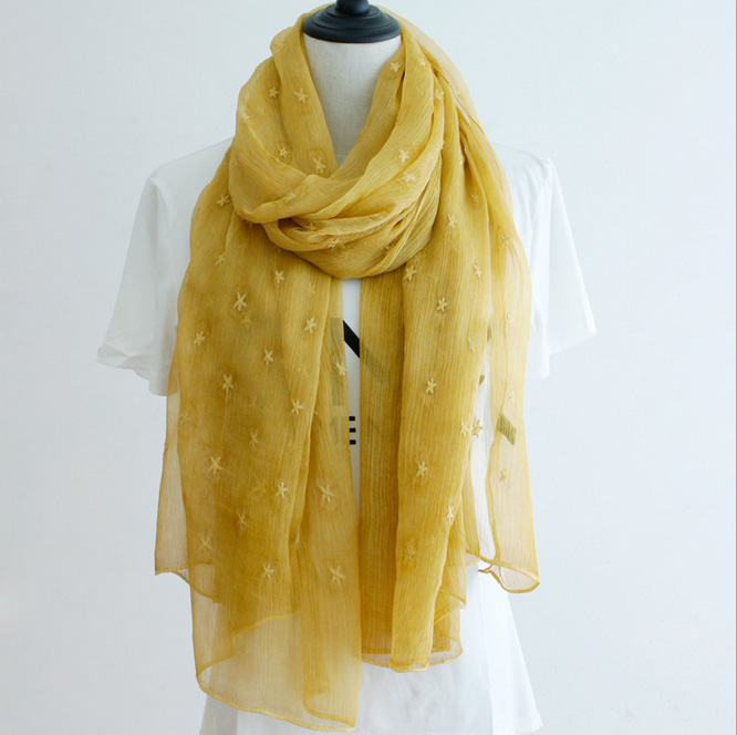 Ruffle silk scarves