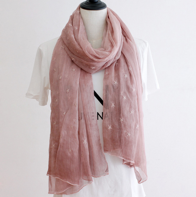 Ruffle silk scarves