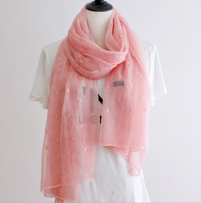 Ruffle silk scarves