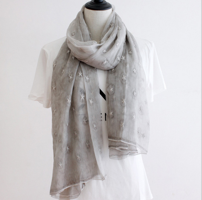 Ruffle silk scarves