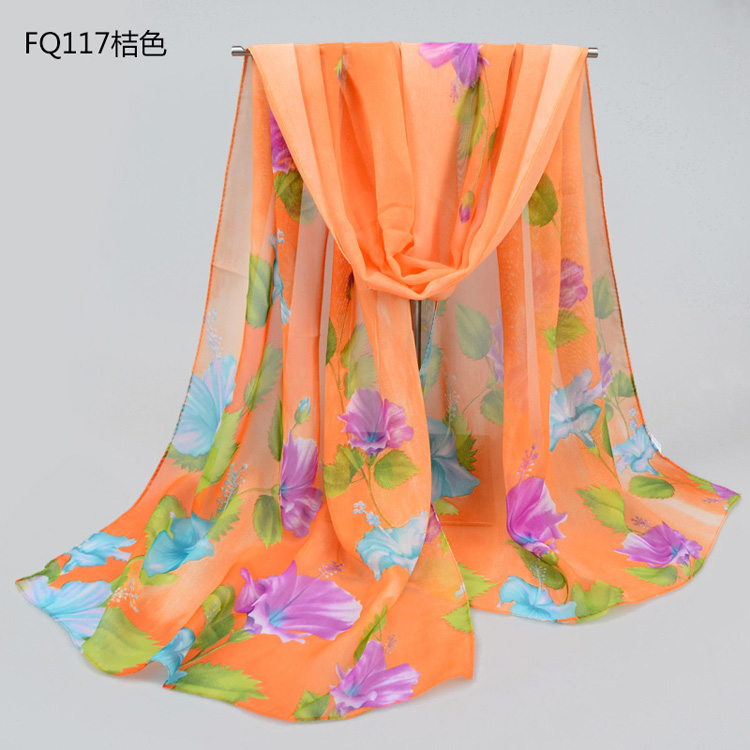 Long chiffon scarves
