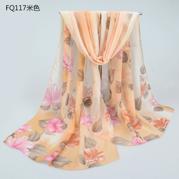 Long chiffon scarves