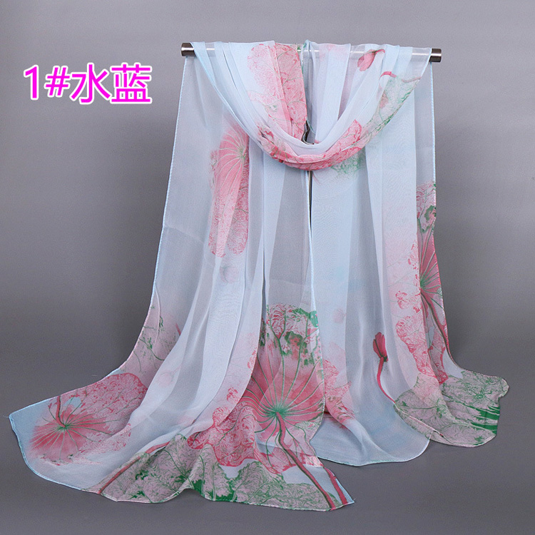 Lotus silk scarf wholesale