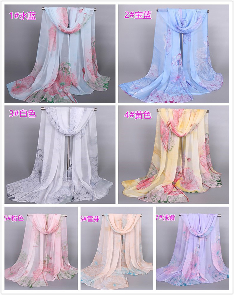Lotus silk scarf wholesale