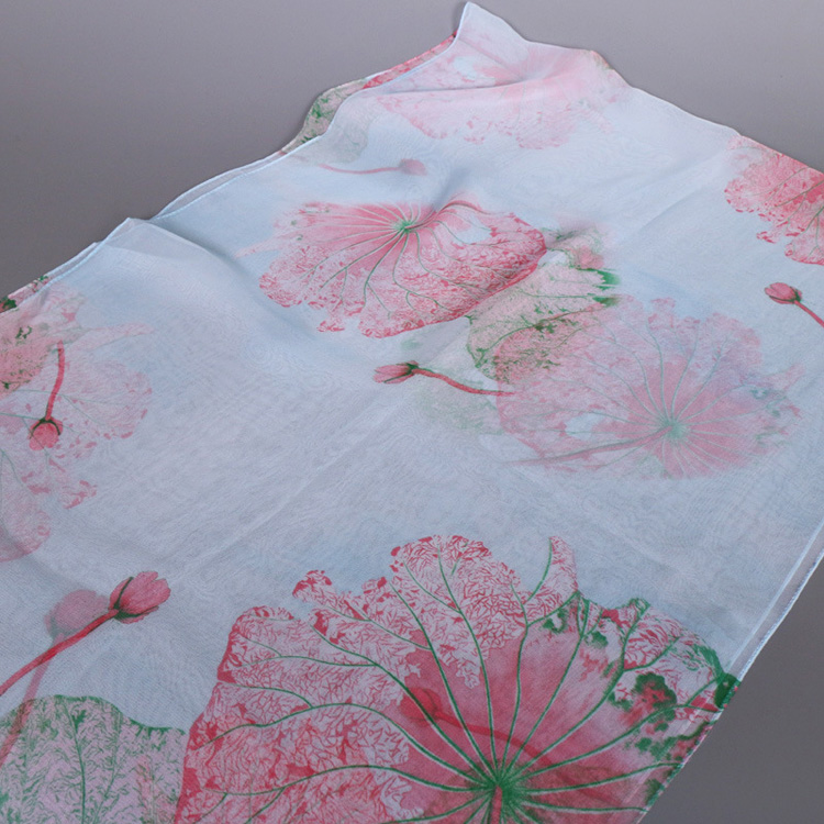 Lotus silk scarf wholesale