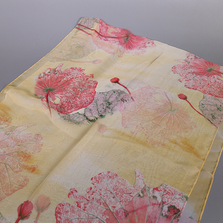 Lotus silk scarf wholesale