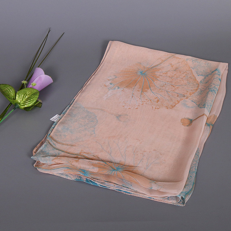 Lotus silk scarf wholesale