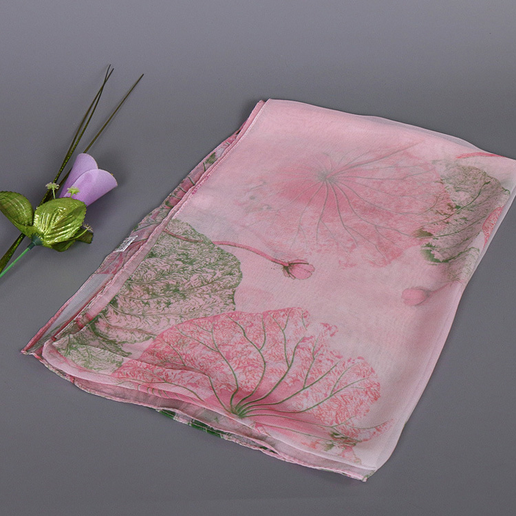 Lotus silk scarf wholesale