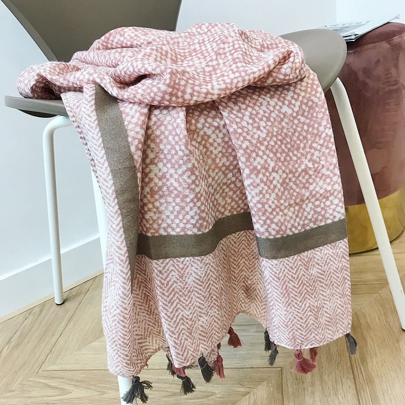 Wholesale ink tree shawl print flower cotton scarf