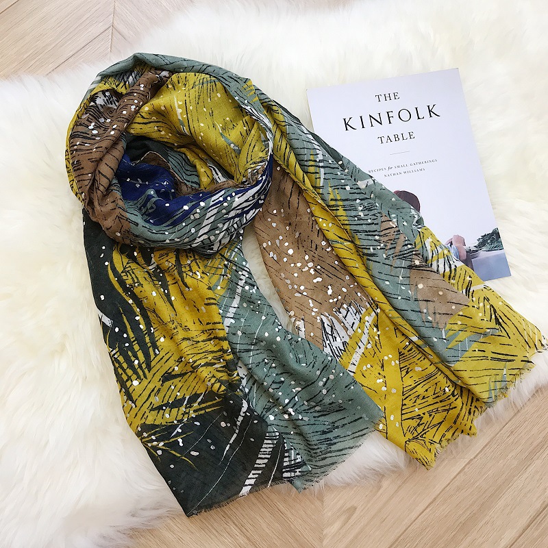 Wholesale Cotton scarf hot silver feather shawl China