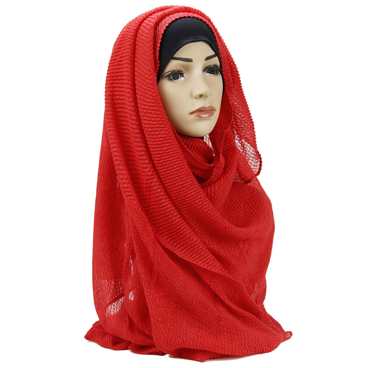 China hijab Arab headscarf crumpled woman cotton linen scarf
