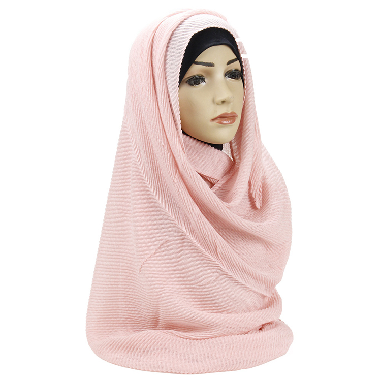 China hijab Arab headscarf crumpled woman cotton linen scarf