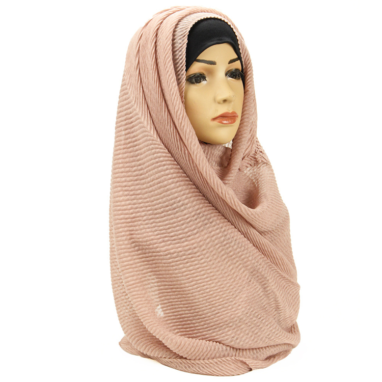 China hijab Arab headscarf crumpled woman cotton linen scarf