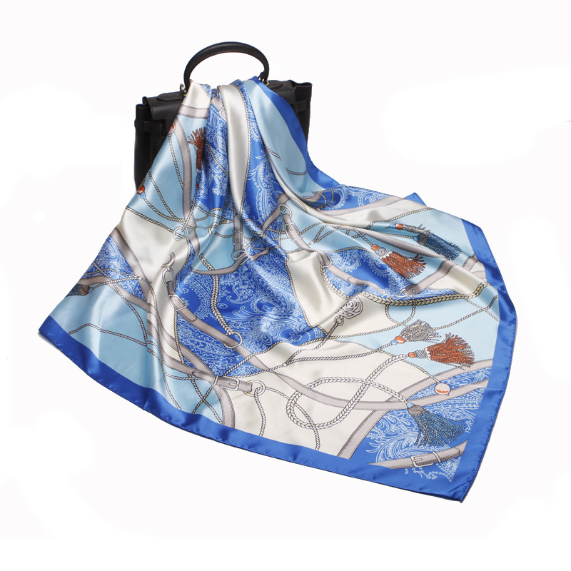 Zhejiang 90cm Fashion Square Scarf Decoration Silk Scarf