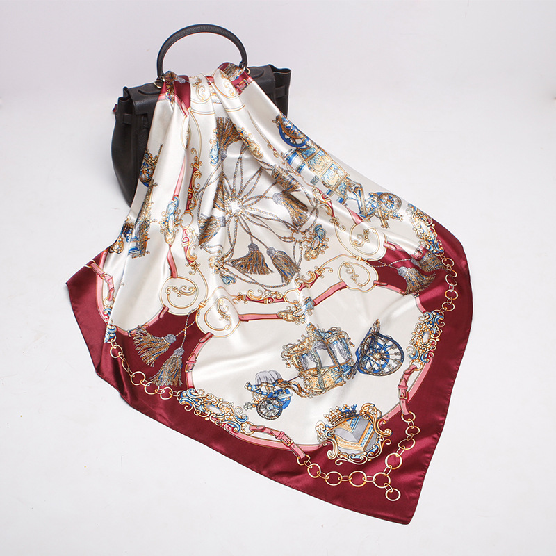 Zhejiang 90cm Fashion Square Scarf Decoration Silk Scarf
