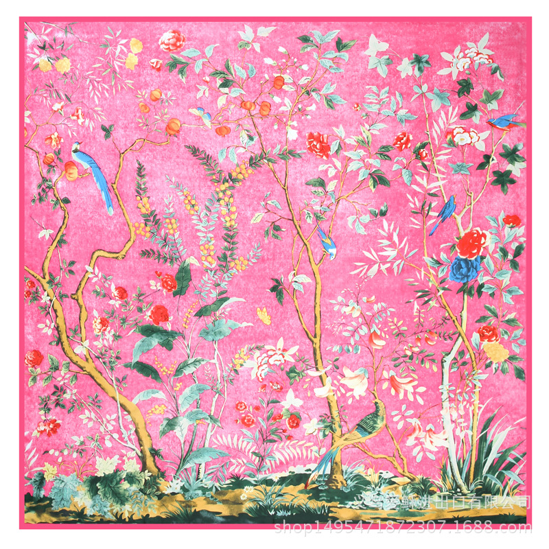 Wholesale shawl flower and bird large square scarf