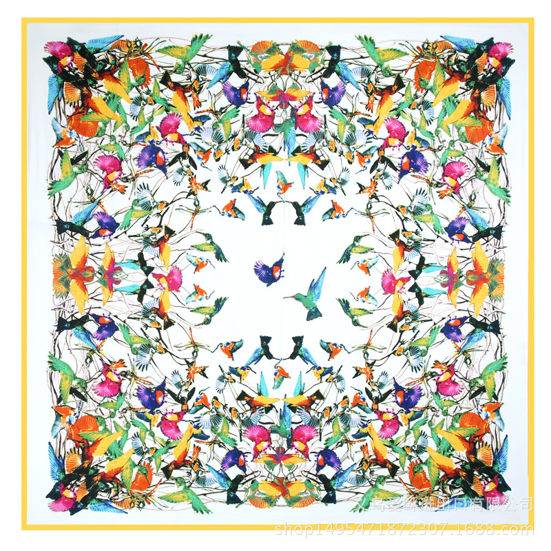 Wholesale shawl flower and bird large square scarf