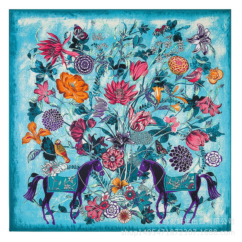 Wholesale shawl flower and bird large square scarf