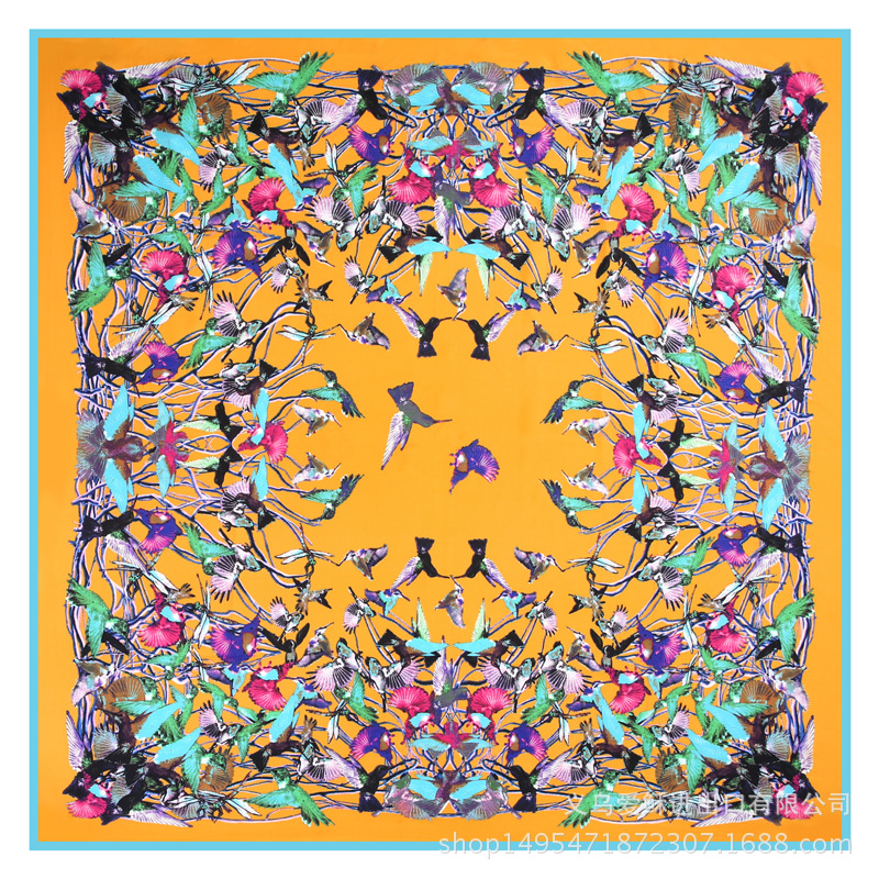 Wholesale shawl flower and bird large square scarf