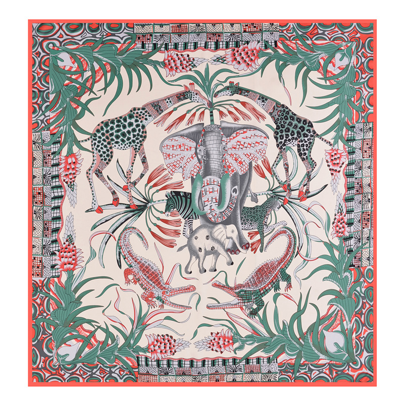 Sunscreen 130cm jungle big square scarf