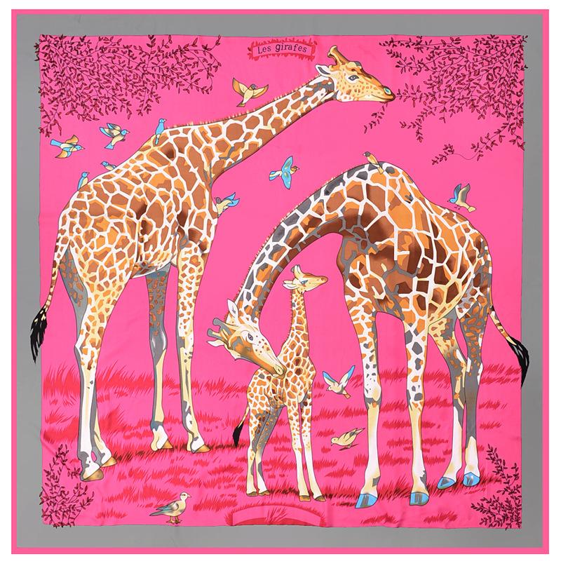 Wholesale silk scarf flower and bird jungle square scarf