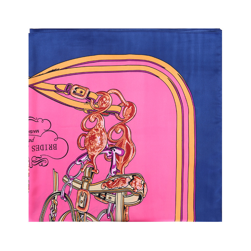 Keychain printed silk scarf large square scarf