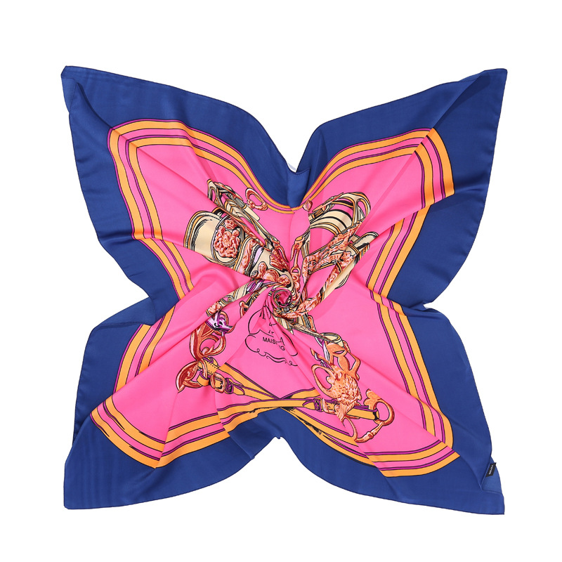 Keychain printed silk scarf large square scarf