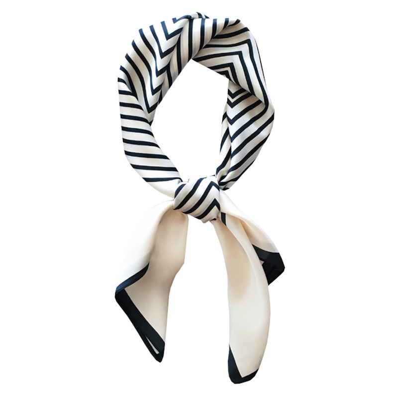 Black and white striped scarf wholesale square scarf