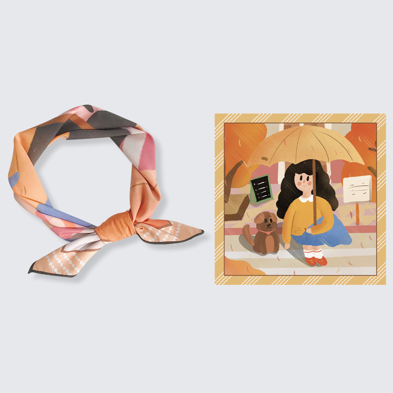Giraffe decoration square scarf