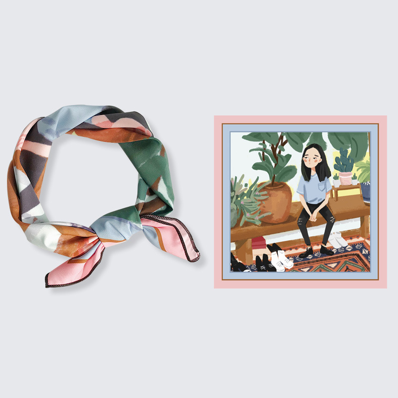 Giraffe decoration square scarf