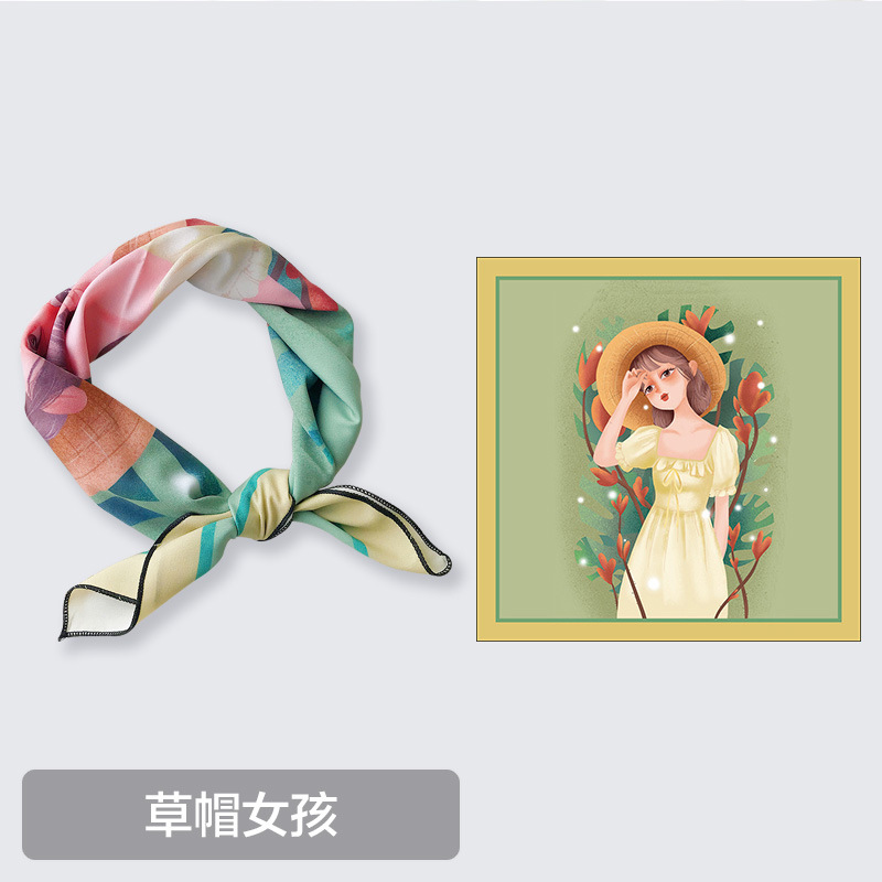 Giraffe decoration square scarf