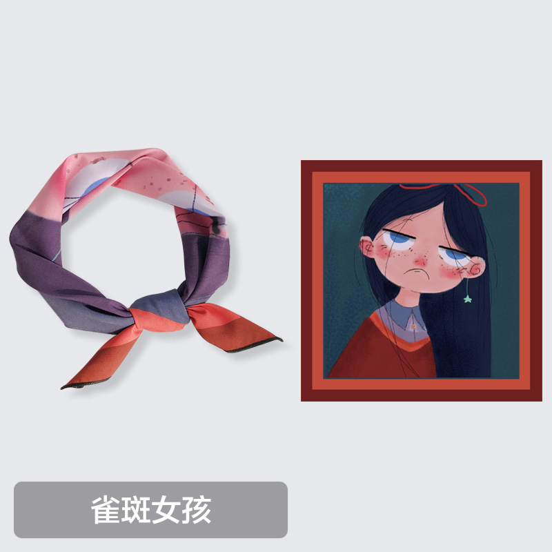 Giraffe decoration square scarf