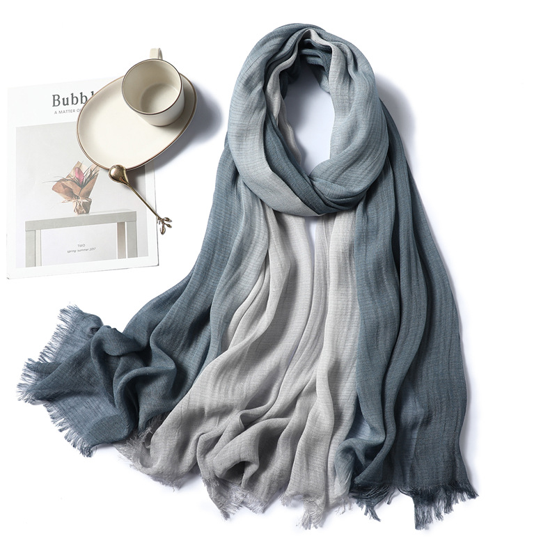 Cotton and linen stitching long scarf