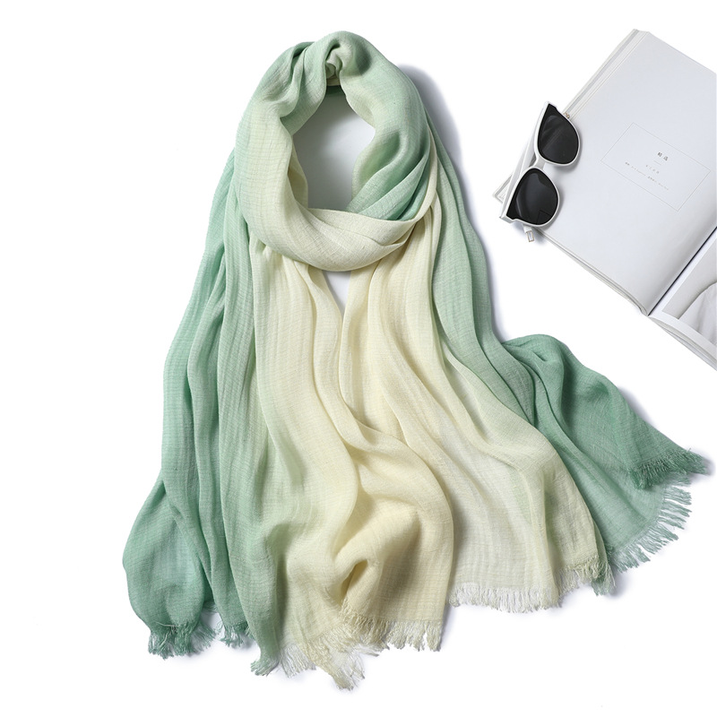 Cotton and linen stitching long scarf