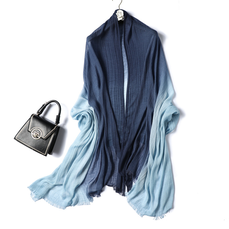 Cotton and linen stitching long scarf