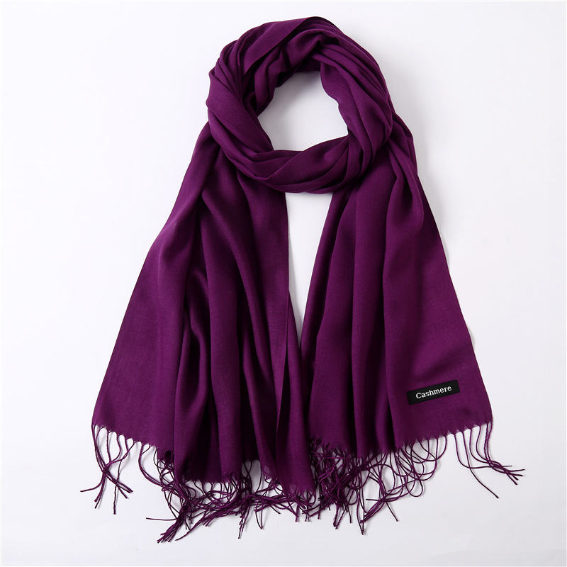 Pure color cashmere thermal shawl